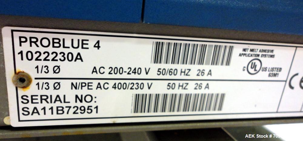Used Trine Model 4500CE Roll Fed Wraparound Hot Melt Labeler