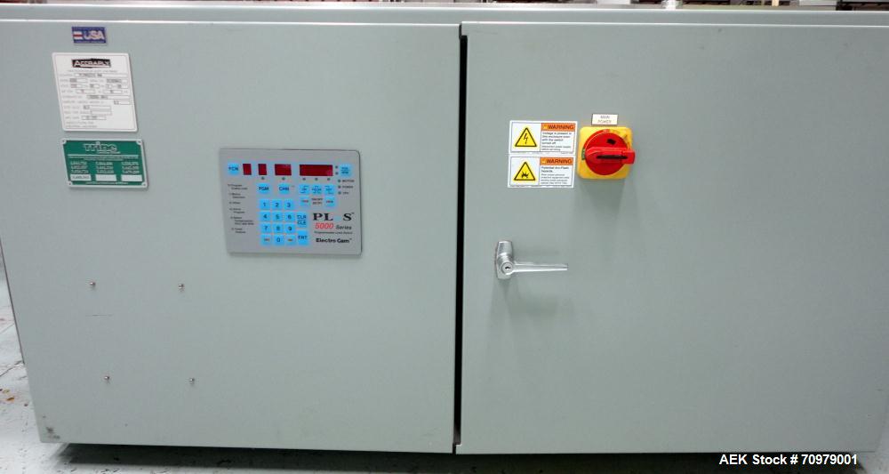 Used Trine Model 4500CE Roll Fed Wraparound Hot Melt Labeler