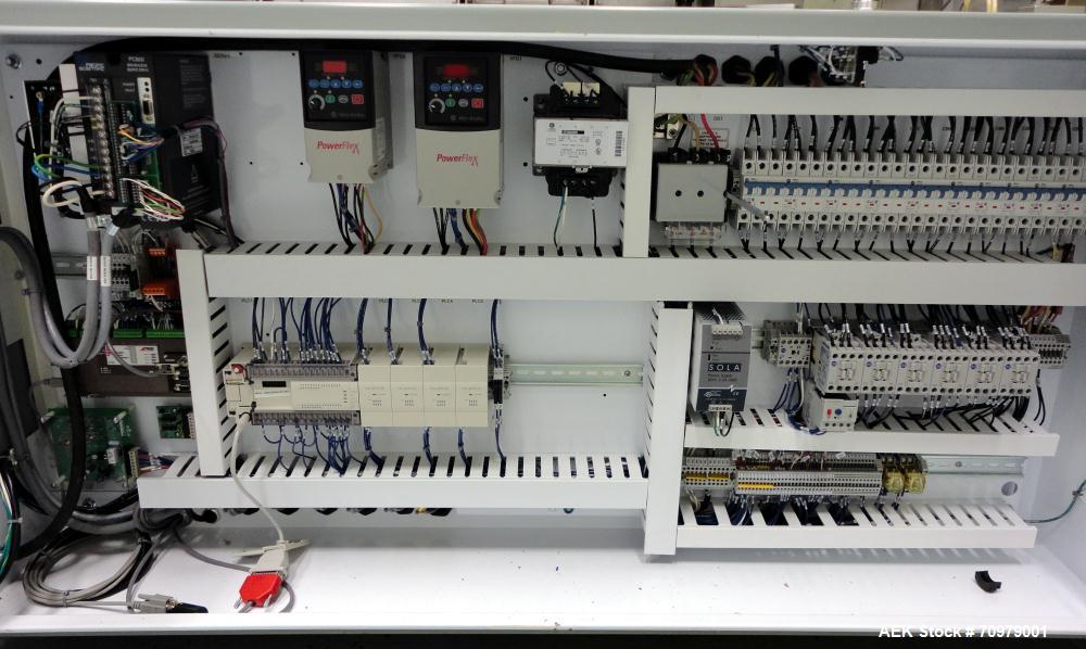 Used Trine Model 4500CE Roll Fed Wraparound Hot Melt Labeler