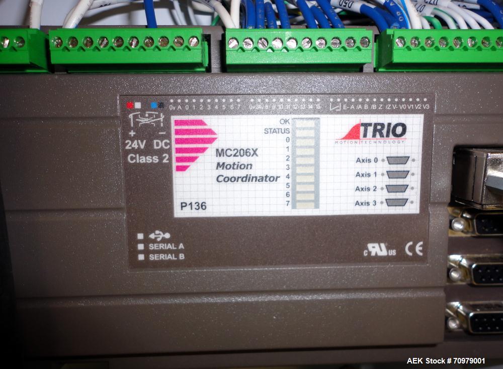Used Trine Model 4500CE Roll Fed Wraparound Hot Melt Labeler