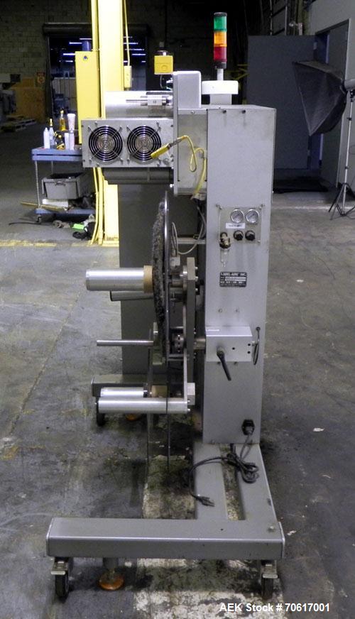 Used- Label Aire ASDU 8"LH Auto Splice Dual Label Unwinder. Label Aire model ASDU 8" RH auto splice dual unwinder with bonbo...