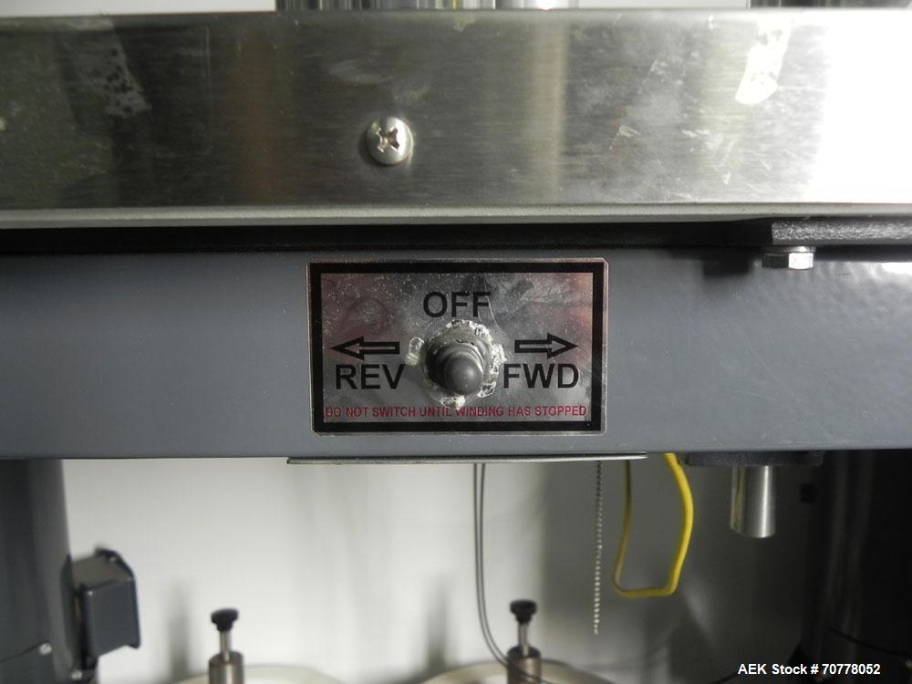 Used Teco Model 200 Bi-Direction Label Counter and Rewinder. Is capable of speeds up to 600 feet per minute. Has a maximum web width of 7". Uses a 100 psi air clutch breaking system and variable spee...