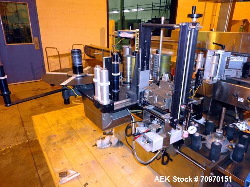 Used New Jersey Machine Charger Model NJM/CLI-334 Pressure Sensitive Front / Back / Wraparound Labeler. Capable of speeds up to 400 COM. Container size range: (Height) 1" - 14" or 25.4mm - 355.8mm (D...