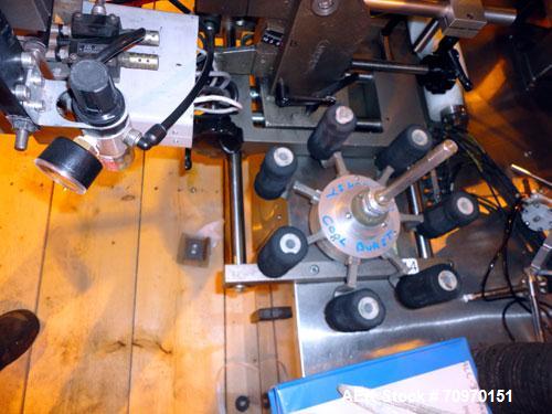 Used New Jersey Machine Charger Model NJM/CLI-334 Pressure Sensitive Front / Back / Wraparound Labeler. Capable of speeds up to 400 COM. Container size range: (Height) 1" - 14" or 25.4mm - 355.8mm (D...