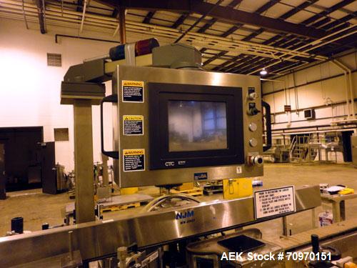 Used New Jersey Machine Charger Model NJM/CLI-334 Pressure Sensitive Front / Back / Wraparound Labeler. Capable of speeds up to 400 COM. Container size range: (Height) 1" - 14" or 25.4mm - 355.8mm (D...