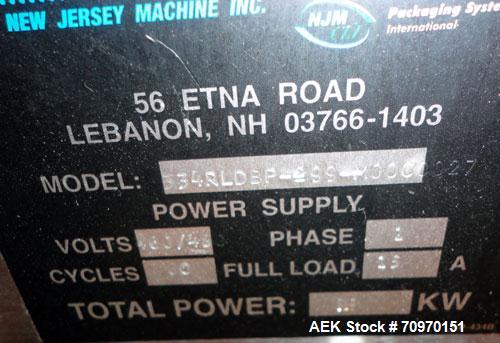 Used New Jersey Machine Charger Model NJM/CLI-334 Pressure Sensitive Front / Back / Wraparound Labeler. Capable of speeds up to 400 COM. Container size range: (Height) 1" - 14" or 25.4mm - 355.8mm (D...