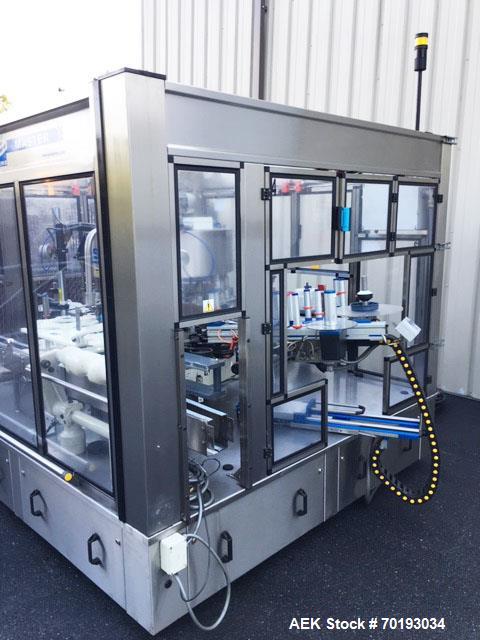 Used P.E. Master 12 Station Rotary Pressure Sensitive Labeler.