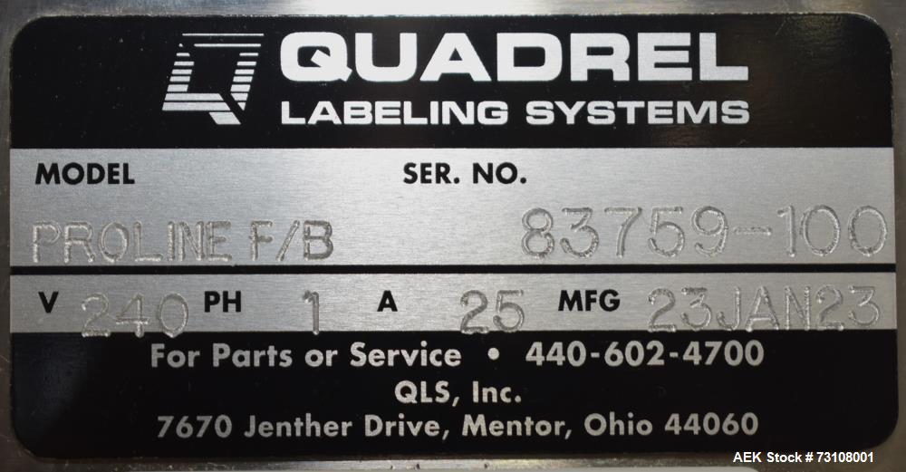 Quadrel Proline Front Back and Wraparound Pressure Sensitive Labeler