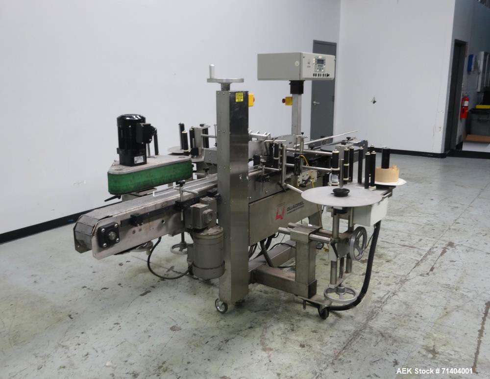 Used Quadrel Double Head Front Back and Wrap Pressure Sensitive Labeler