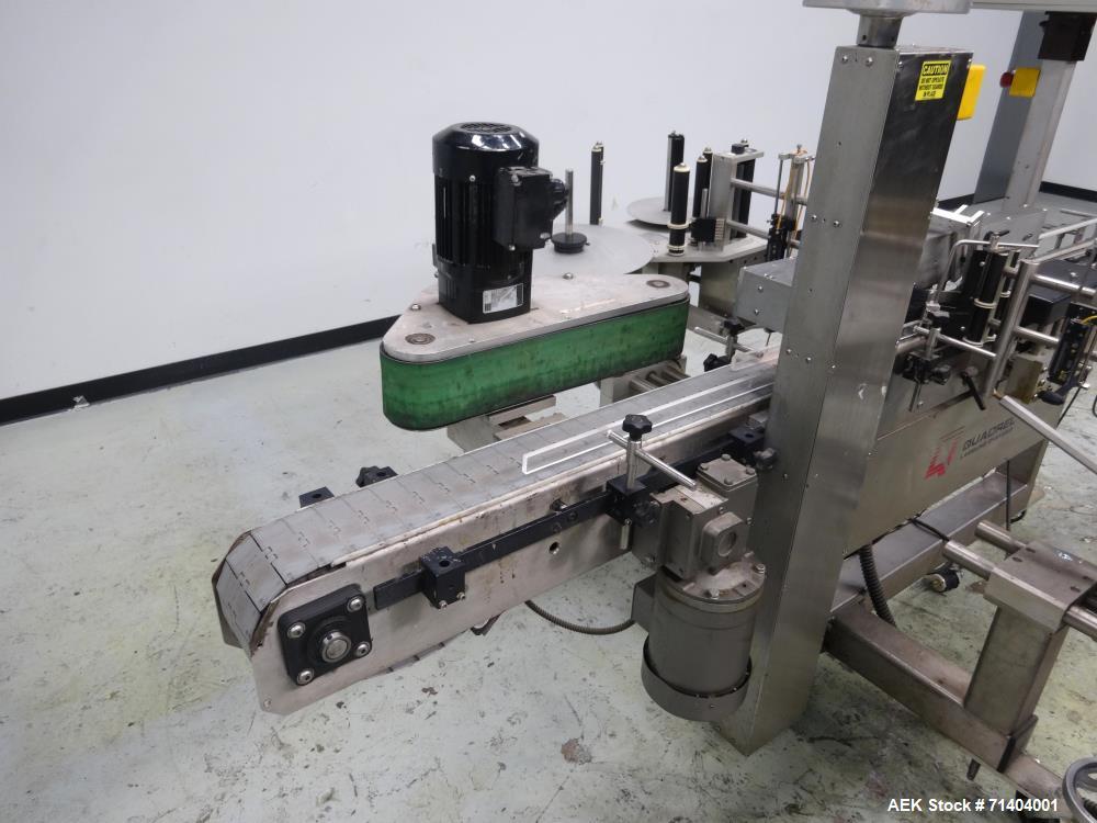 Used Quadrel Double Head Front Back and Wrap Pressure Sensitive Labeler