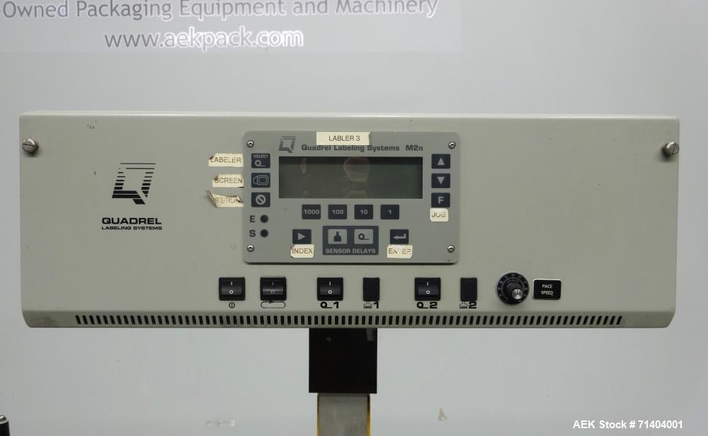 Used Quadrel Double Head Front Back and Wrap Pressure Sensitive Labeler