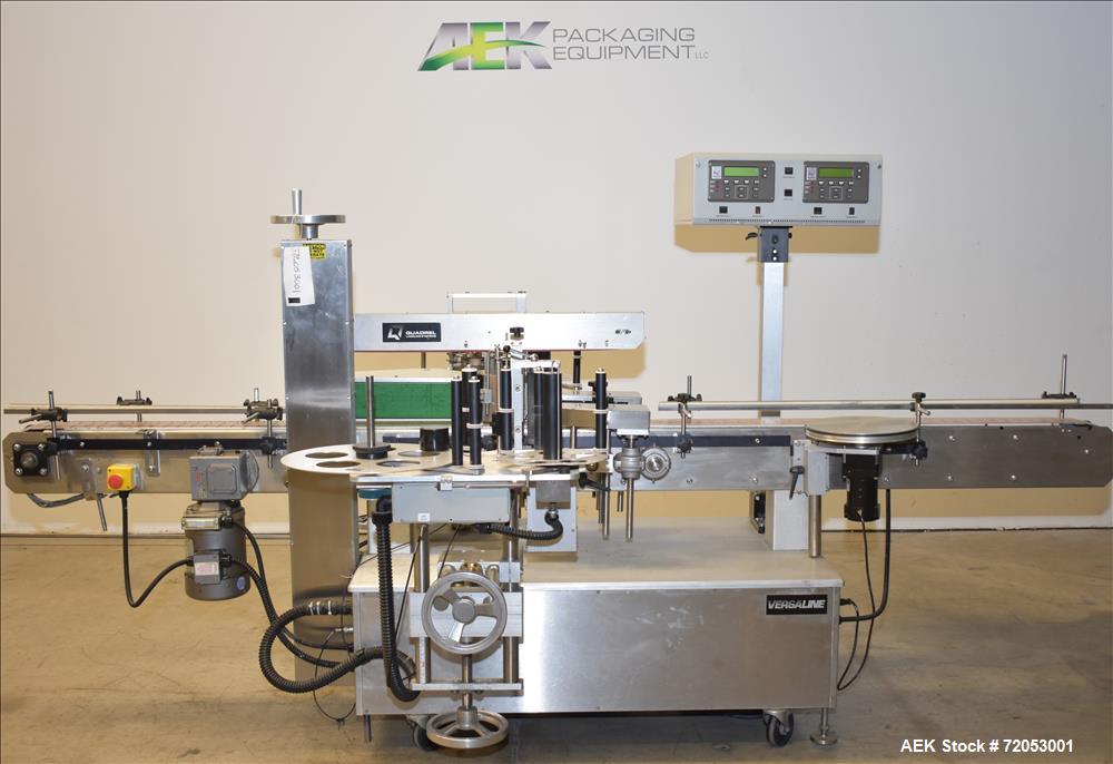 Used Quadrel Front, Back and Wrap Labeler, Model Versaline.