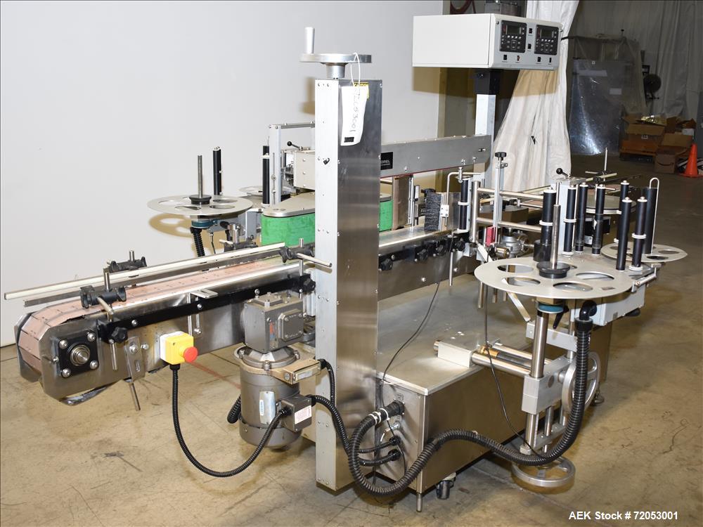 Used Quadrel Front, Back and Wrap Labeler, Model Versaline.