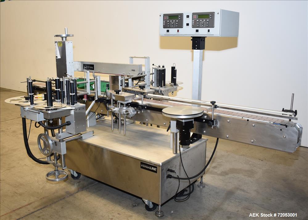 Used Quadrel Front, Back and Wrap Labeler, Model Versaline.