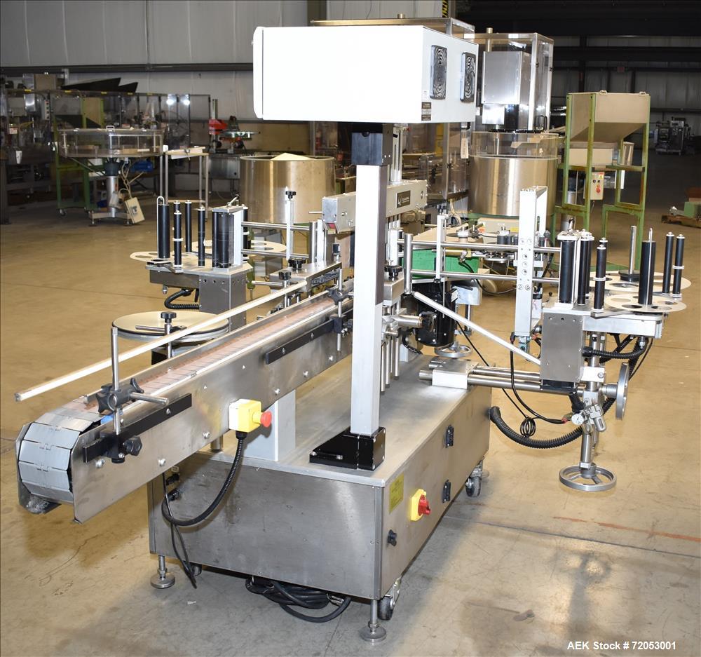 Used Quadrel Front, Back and Wrap Labeler, Model Versaline.