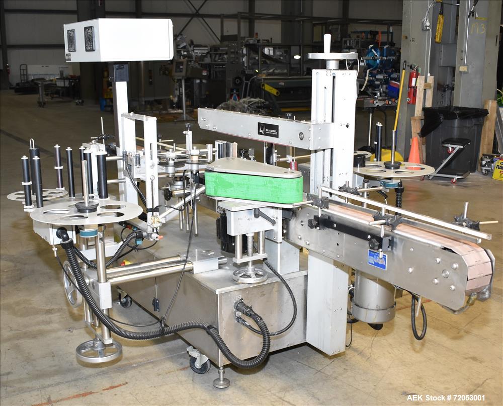 Used Quadrel Front, Back and Wrap Labeler, Model Versaline.