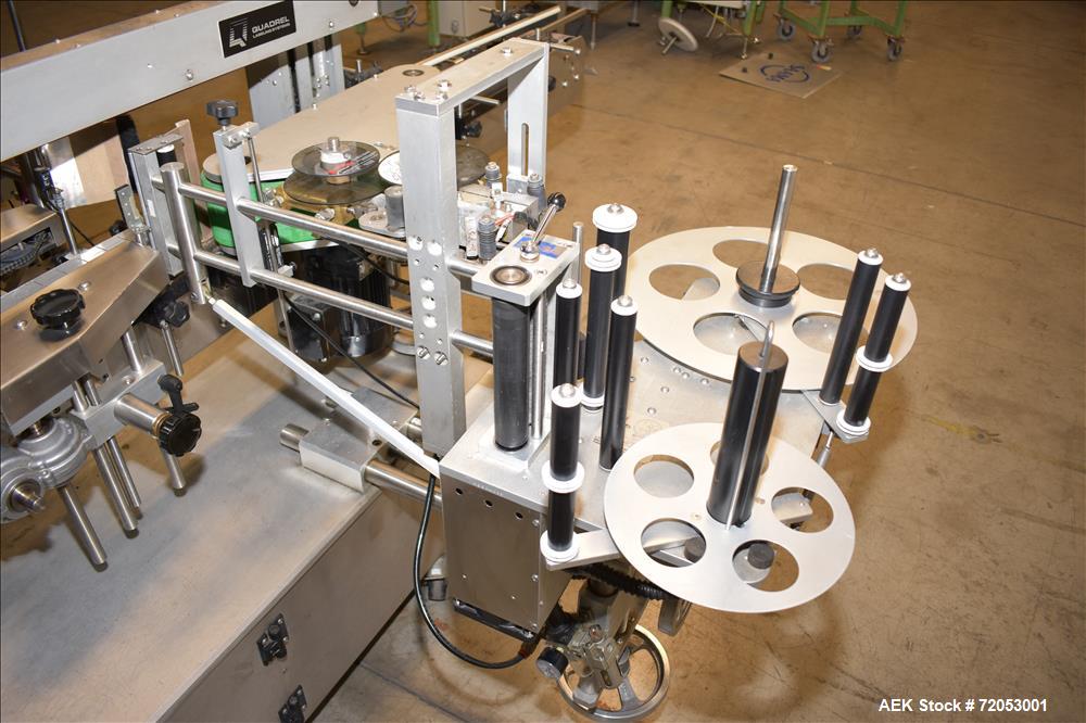 Used Quadrel Front, Back and Wrap Labeler, Model Versaline.