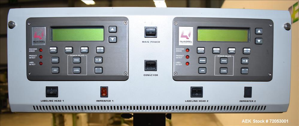 Used Quadrel Front, Back and Wrap Labeler, Model Versaline.