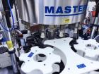 Used P.E. Master 12 Station Rotary Pressure Sensitive Labeler.