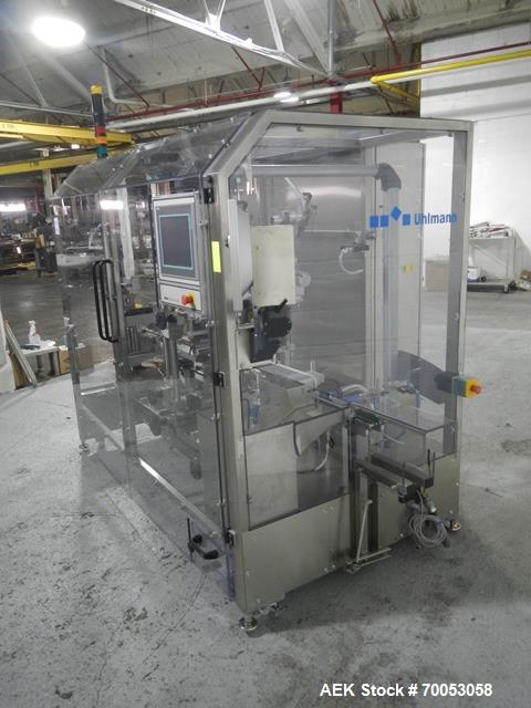 Used-One (1) used Uhlmann carton labeler, model PAGO System P580, type System 580TE, dual PAGO label heads with vision syste...