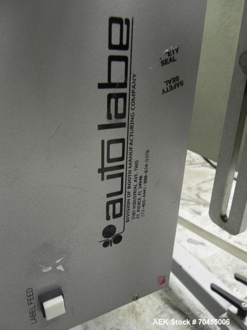 Used Autolabe Model 110S Front & Back Pressure Sensitive Labeling System. Capable of speeds up to 1200" of web speed per minute. Right to left operation. Label size range: (width) 1/4" to 4-1/2" with...
