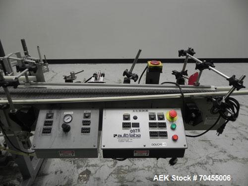 Used Autolabe Model 110S Front & Back Pressure Sensitive Labeling System. Capable of speeds up to 1200" of web speed per minute. Right to left operation. Label size range: (width) 1/4" to 4-1/2" with...