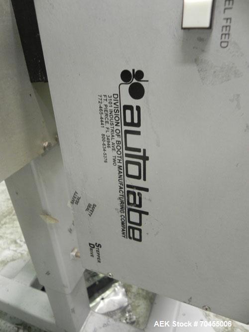 Used Autolabe Model 110S Front & Back Pressure Sensitive Labeling System. Capable of speeds up to 1200" of web speed per minute. Right to left operation. Label size range: (width) 1/4" to 4-1/2" with...