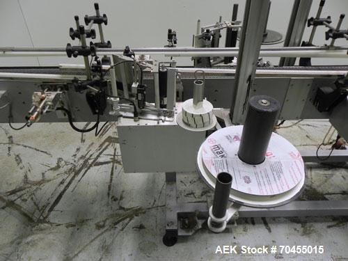 Used Autolabe Model 110S Front & Back Pressure Sensitive Labeling System. Capable of speeds up to 1200" of web speed per minute. Right to left operation. Label size range: (width) 1/4" to 4-1/2" with...