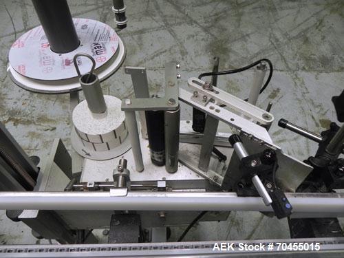 Used Autolabe Model 110S Front & Back Pressure Sensitive Labeling System. Capable of speeds up to 1200" of web speed per minute. Right to left operation. Label size range: (width) 1/4" to 4-1/2" with...