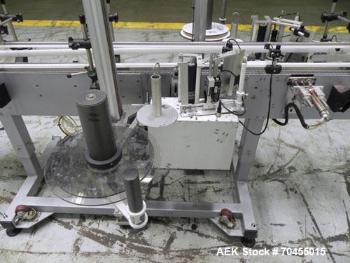 Used Autolabe Model 110S Front & Back Pressure Sensitive Labeling System. Capable of speeds up to 1200" of web speed per minute. Right to left operation. Label size range: (width) 1/4" to 4-1/2" with...
