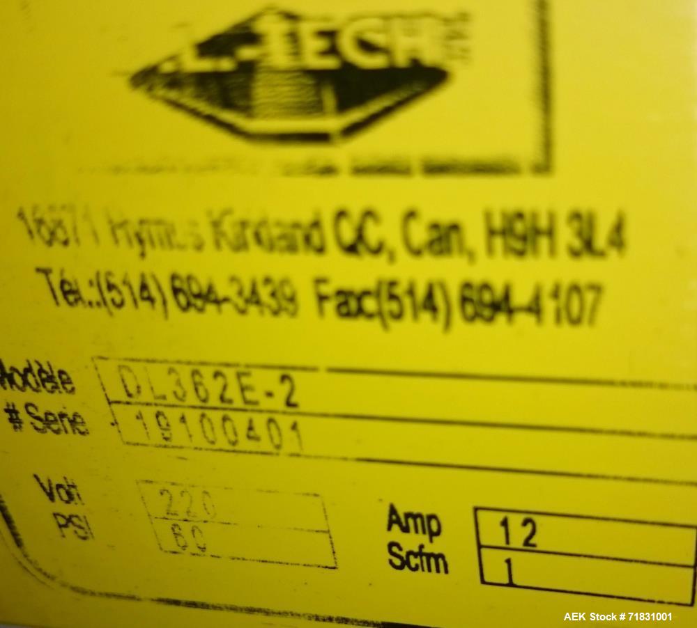 Used DL Tech Pressure Sensitive Labeler, Model DL362E.