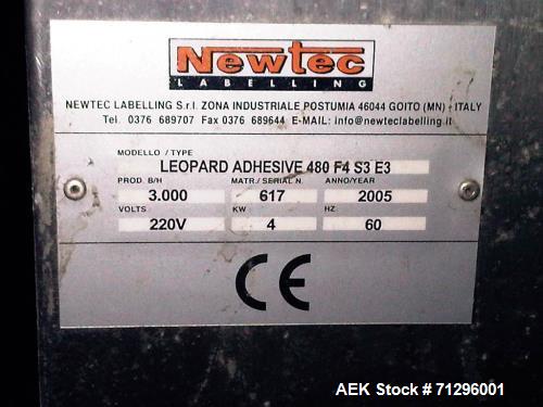 Used- Newtec 3 Station Rotary Labeler, Model Leopard Adhesive 480 F4 S3 E3.