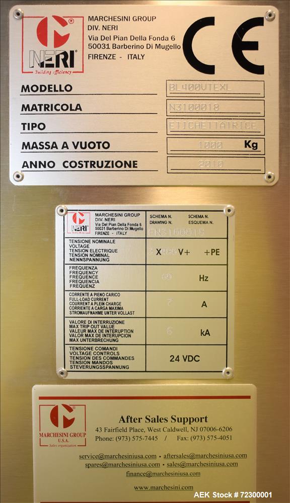 Neri (Marchesini) BL Automatic Carton Labeling Machine