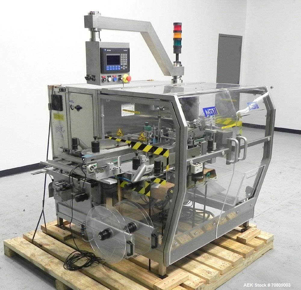 Used Neri (Marchesini) Model BL 400 TE Tamper Evident Carton Labeler. Machine is capable of speeds up to 400 cartons per minute. Has a carton size range: (length) 20mm - 180mm (width) 15mm - 120mm (d...