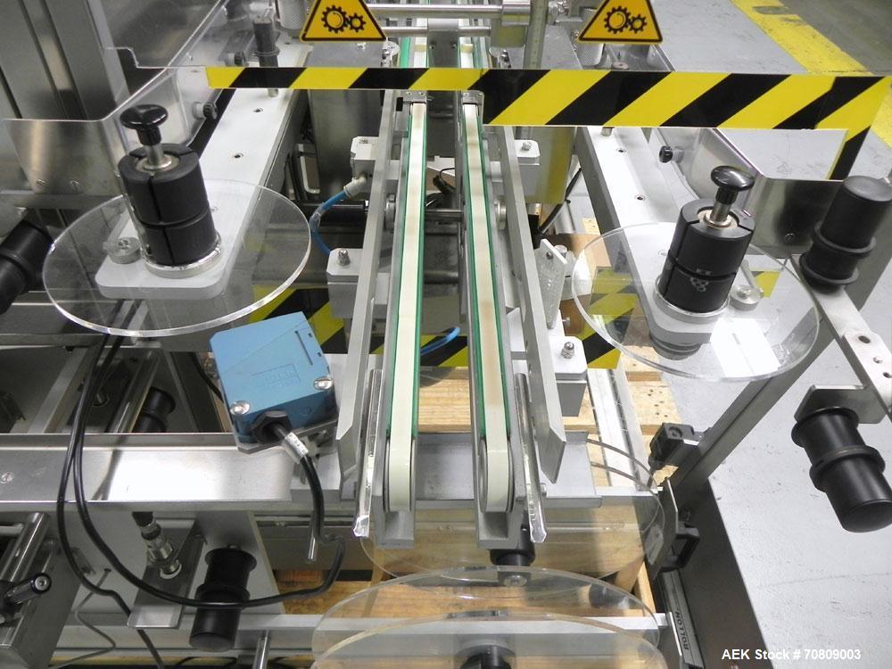 Used Neri (Marchesini) Model BL 400 TE Tamper Evident Carton Labeler. Machine is capable of speeds up to 400 cartons per minute. Has a carton size range: (length) 20mm - 180mm (width) 15mm - 120mm (d...