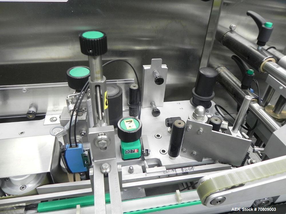 Used Neri (Marchesini) Model BL 400 TE Tamper Evident Carton Labeler. Machine is capable of speeds up to 400 cartons per minute. Has a carton size range: (length) 20mm - 180mm (width) 15mm - 120mm (d...