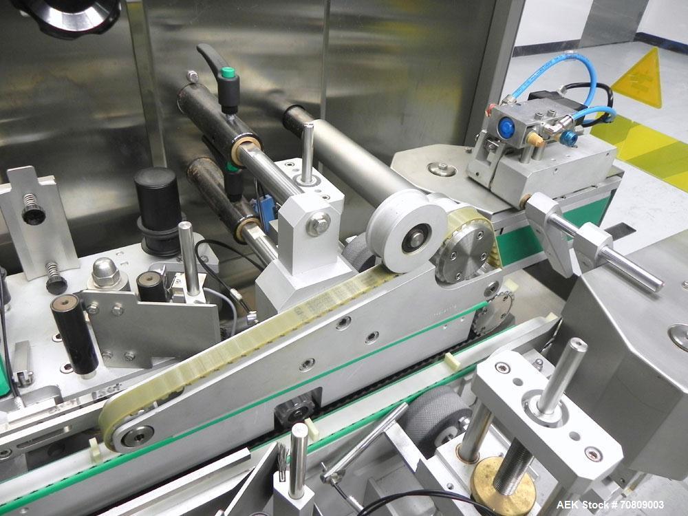 Used Neri (Marchesini) Model BL 400 TE Tamper Evident Carton Labeler. Machine is capable of speeds up to 400 cartons per minute. Has a carton size range: (length) 20mm - 180mm (width) 15mm - 120mm (d...