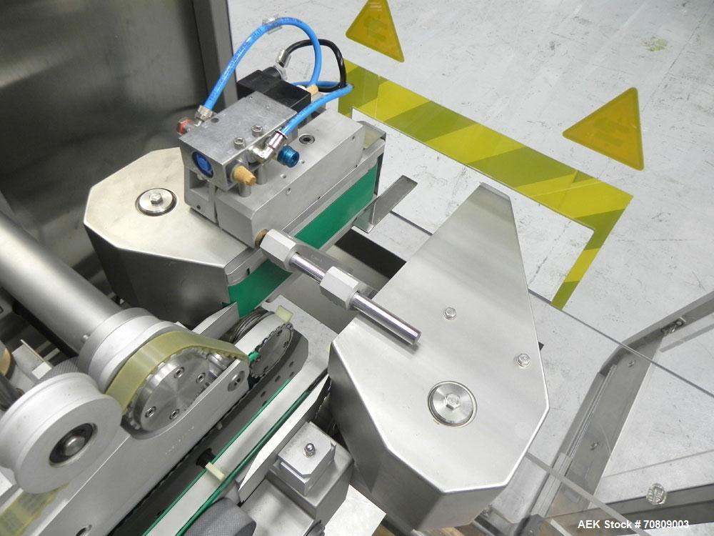Used Neri (Marchesini) Model BL 400 TE Tamper Evident Carton Labeler. Machine is capable of speeds up to 400 cartons per minute. Has a carton size range: (length) 20mm - 180mm (width) 15mm - 120mm (d...
