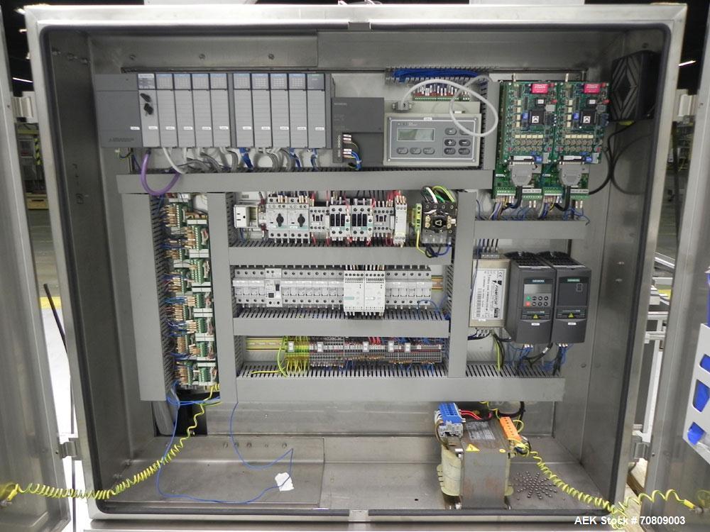 Used Neri (Marchesini) Model BL 400 TE Tamper Evident Carton Labeler. Machine is capable of speeds up to 400 cartons per minute. Has a carton size range: (length) 20mm - 180mm (width) 15mm - 120mm (d...