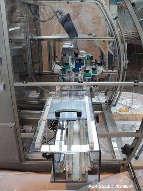 Used Neri Type BL400VTEXL Labeller. Size range 20mm to 180mm wide x 15mm to 120mm high x 70mm to 200mm long. Maximum rate of 400 packs per minute. Label speed maximum 50m per minute. 400mm maximum re...