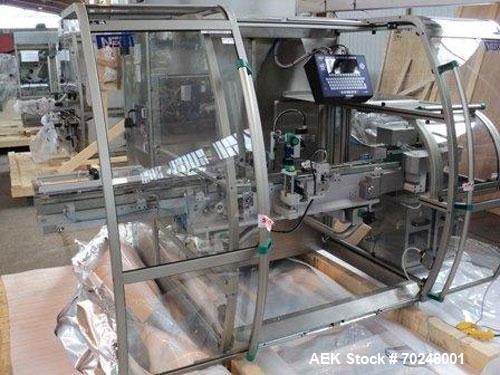 Used Neri Type BL400VTEXL Labeller. Size range 20mm to 180mm wide x 15mm to 120mm high x 70mm to 200mm long. Maximum rate of 400 packs per minute. Label speed maximum 50m per minute. 400mm maximum re...