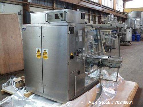 Used Neri Type BL400VTEXL Labeller. Size range 20mm to 180mm wide x 15mm to 120mm high x 70mm to 200mm long. Maximum rate of 400 packs per minute. Label speed maximum 50m per minute. 400mm maximum re...
