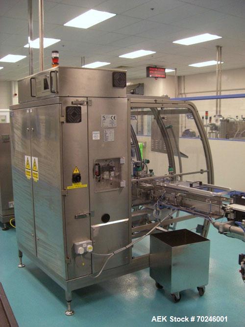Used Neri Type BL400VTEXL Labeller. Size range 20mm to 180mm wide x 15mm to 120mm high x 70mm to 200mm long. Maximum rate of 400 packs per minute. Label speed maximum 50m per minute. 400mm maximum re...