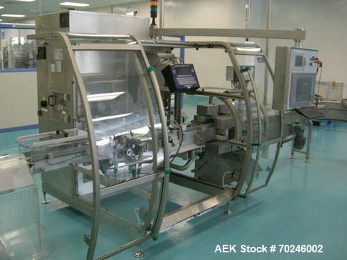 Used Neri Type BL400VTEXL Labeller. Size range 20mm to 180mm wide x 15mm to 120mm high x 70mm to 200mm long. Maximum rate of 400 packs per minute. Label speed maximum 50m per minute. 400mm maximum re...