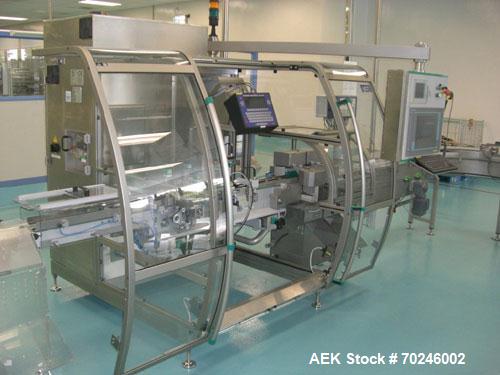 Used Neri Type BL400VTEXL Labeller. Size range 20mm to 180mm wide x 15mm to 120mm high x 70mm to 200mm long. Maximum rate of 400 packs per minute. Label speed maximum 50m per minute. 400mm maximum re...