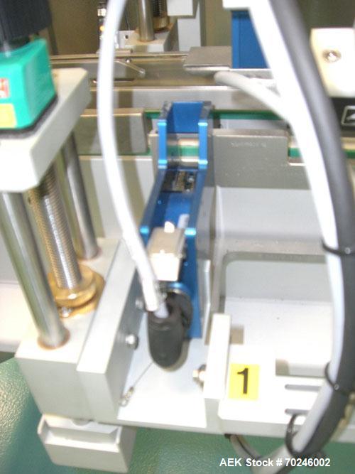 Used Neri Type BL400VTEXL Labeller. Size range 20mm to 180mm wide x 15mm to 120mm high x 70mm to 200mm long. Maximum rate of 400 packs per minute. Label speed maximum 50m per minute. 400mm maximum re...