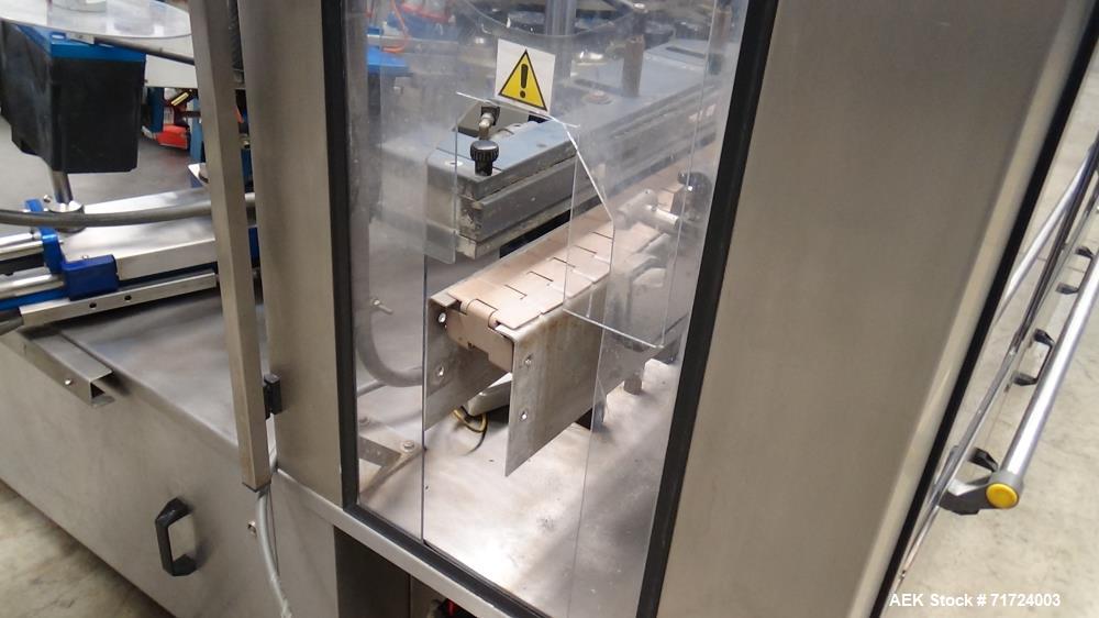 Used P.E. Labeler Non-Stop Front and Back Rotary Pressure Sensitive Labeler