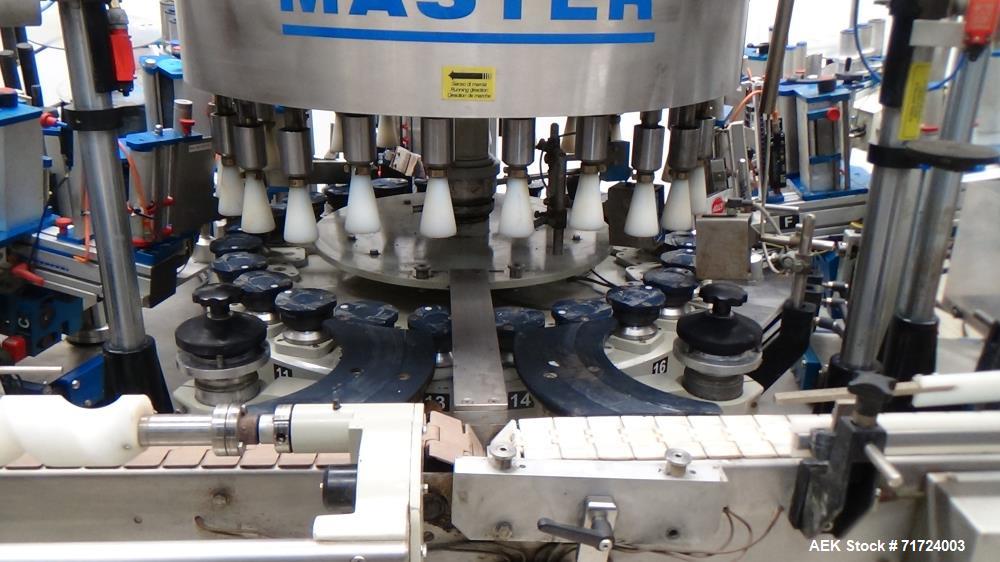 Used P.E. Labeler Non-Stop Front and Back Rotary Pressure Sensitive Labeler