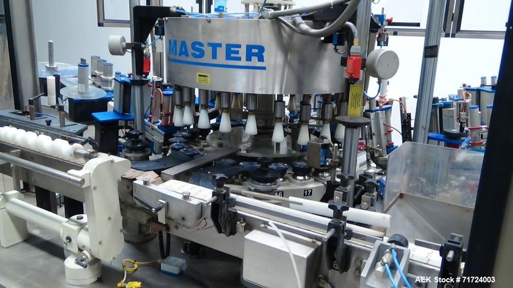Used P.E. Labeler Non-Stop Front and Back Rotary Pressure Sensitive Labeler
