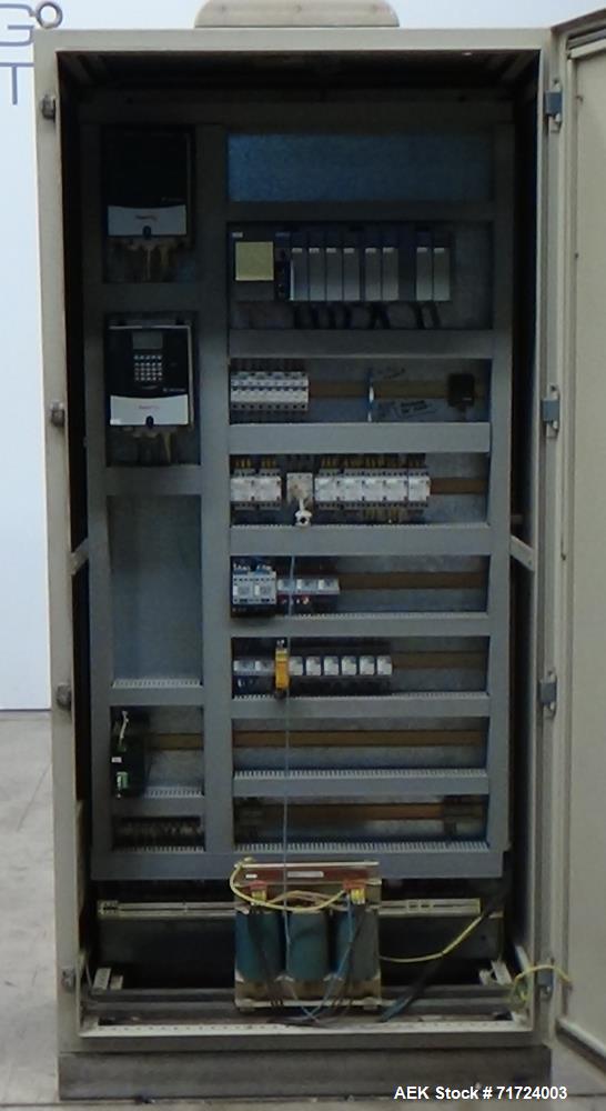 Used P.E. Labeler Non-Stop Front and Back Rotary Pressure Sensitive Labeler